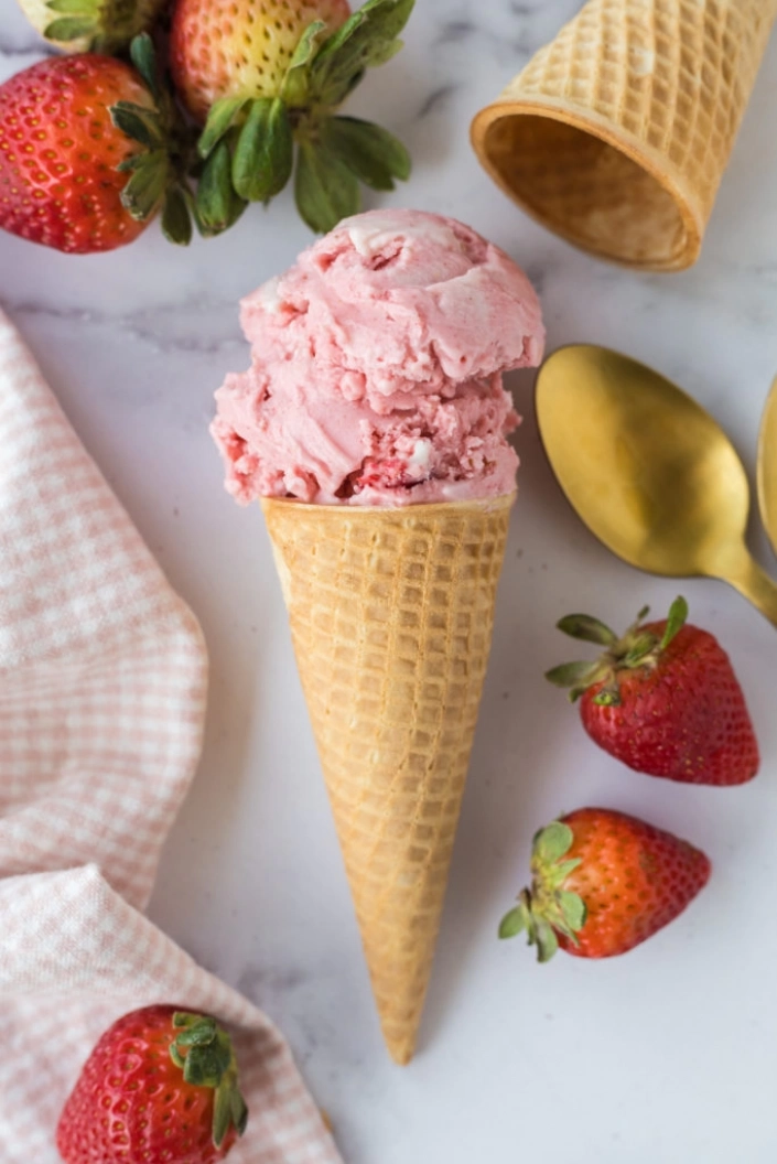 Homemade Ninja Creami Strawberry Ice Cream