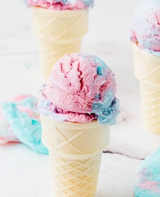 Cotton Candy ice cream cones