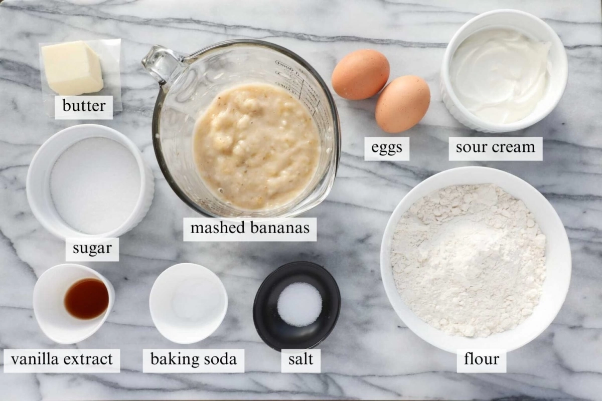 Banana Bread with Streusel Topping ingredients