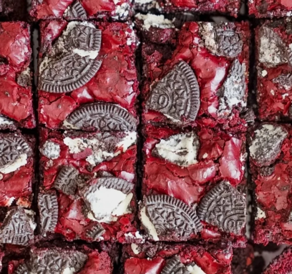 Red Velvet Oreo Brownies